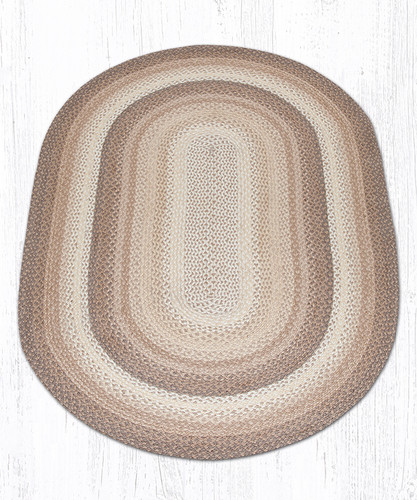 Earth Rugs C-776 Natural Oval Braided Rug 4 Feet X 6 Feet Main image