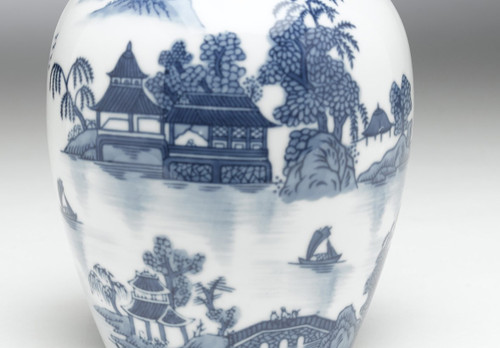 AA Importing 59770 Blue And White Round Jar With Lid Additional image