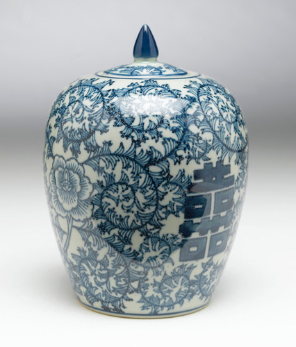 AA Importing 59769 Antiqued Pale Green And Blue Jar With Lid Main image