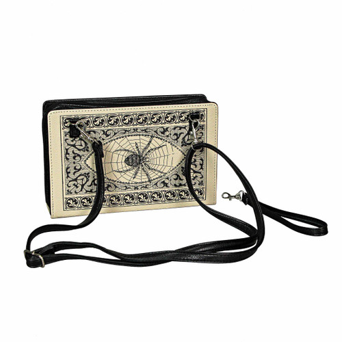 Cream Vinyl Magick Spell Compendium Book Handbag Novelty Crossbody Bag Additional image