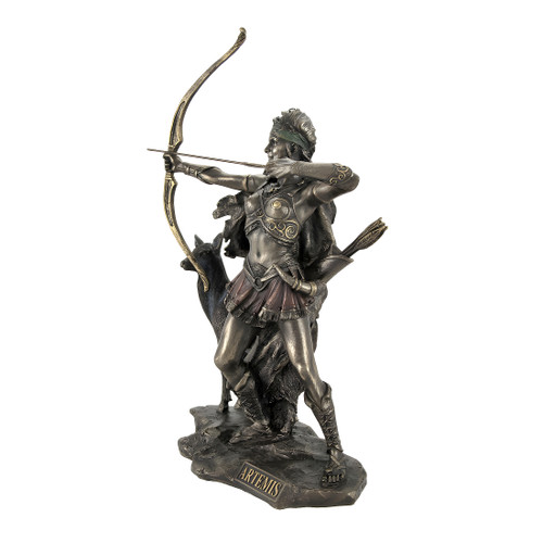 Bronzed Artemis Goddess of Hunting and Wilderness Statue Additional image
