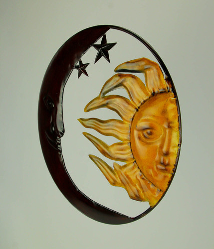Metal Art Celestial Sun and Moon Indoor Outdoor Wall Decor Additional image