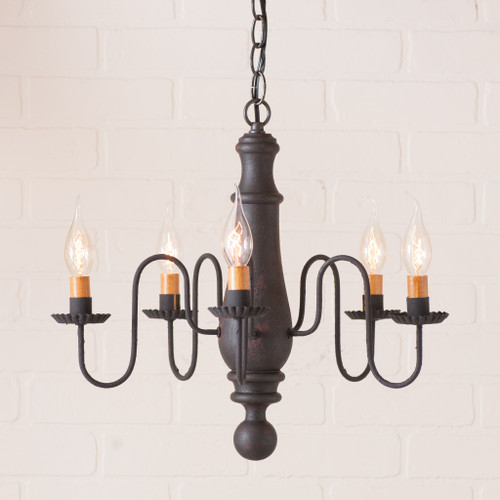 Medium Norfolk Chandelier in Hartford Black over Red Additional image
