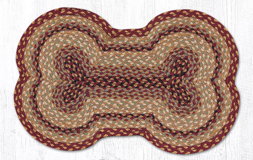 Earth Rugs DB-357 Burgundy / Gray / Cream Large Dog Bone 18" x 28" Main image