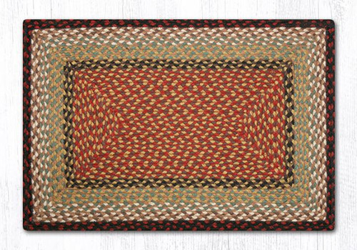 Earth Rugs RC-19 Burgundy / Mustard Oblong Braided Rug 20" x 30" Main image