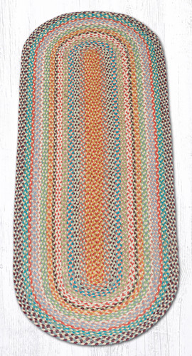 Earth Rugs C-328 Multi 1 Oval Braided Rug 2 Feet X 6 Feet Main image