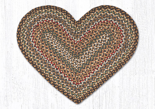 Earth Rugs C-51 Fir / Ivory Heart Braided Rug 20" x 30" Main image