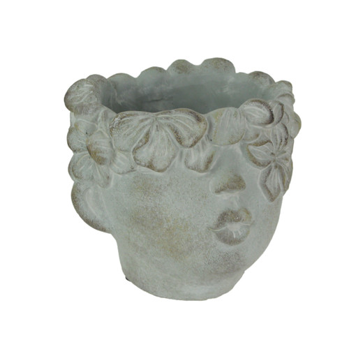 Pucker Up Concrete Head Kissing Face Mini Decor Succulent Planter 7 Inch Tall Main image