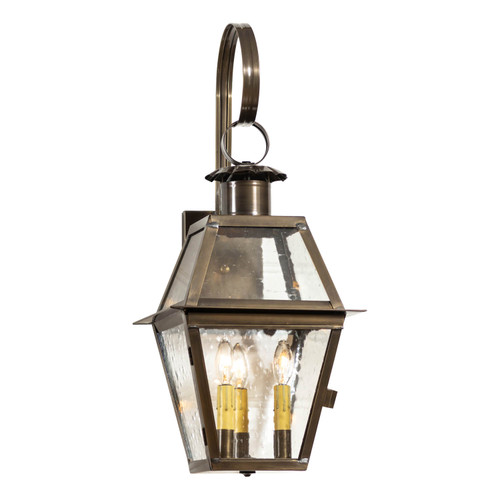 Town Crier Wall Light in Weathered Brass - 3 Lights - Tinware Main image