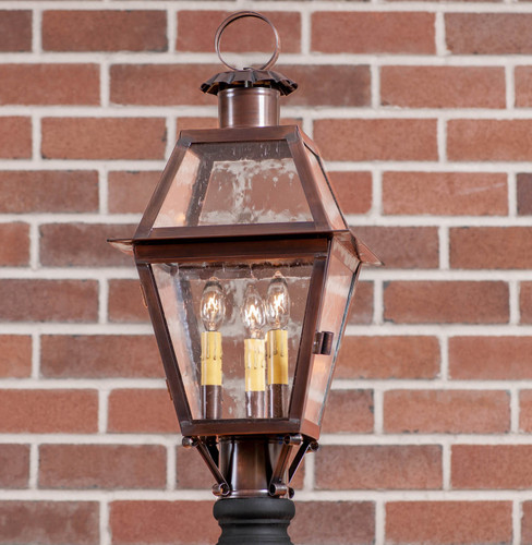 Town Crier Post Light in Antique Copper - 3 Lights - Tinware Additional image