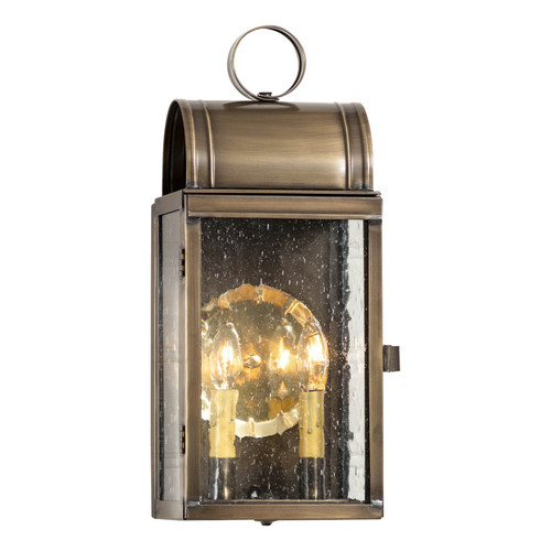 Town Lattice Outdoor Wall Light in Weathered Brass - 2 Lights - Tinware Main image
