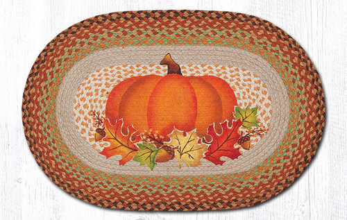 Earth Rugs OP-438 Pumpkin Leaf Oval Patch 20" x 30" Main image
