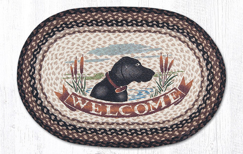 Earth Rugs OP-313 Welcome Dog Oval Patch 20" x 30" Main image