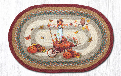 Earth Rugs OP-222 Pumpkin Celebration Oval Patch 20" x 30" Main image