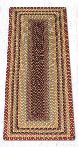 Earth Rugs RC-357 Burgundy / Gray / Cream Rectangle Braided Rug 2 Feet X 6 Feet Main image