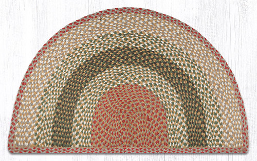 Earth Rugs SC-24 Olive / Burgundy / Gray Large Rug Slice 24" x 39" Main image