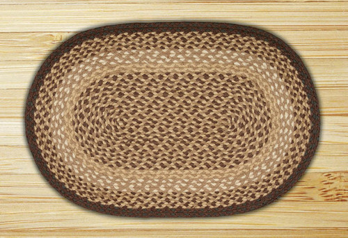 Earth Rugs C-17 Chocolate / Natural Oval Braided Rug 4 Feet x 6 Feet Main image