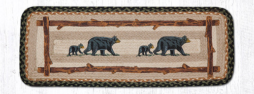 Earth Rugs PP-116 Mama & Baby Bear Oblong Printed Table Runner 13" x 36" Main image