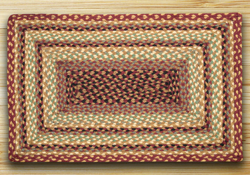 Earth Rugs RC-357 Burgundy / Gray / Cream Rectangle Braided Rug 3 Feet x 5 Feet Main image
