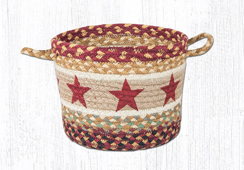 Earth Rugs UBP-357 Burgundy Star Printed Utility Basket 9" x 7" Main image