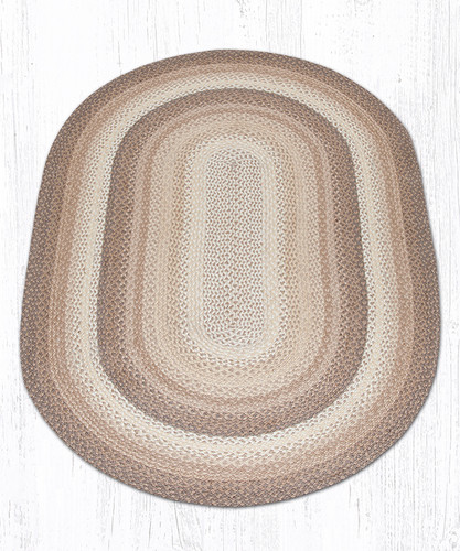 Earth Rugs C-776 Natural Oval Braided Rug 4 Feet X 6 Feet Main image