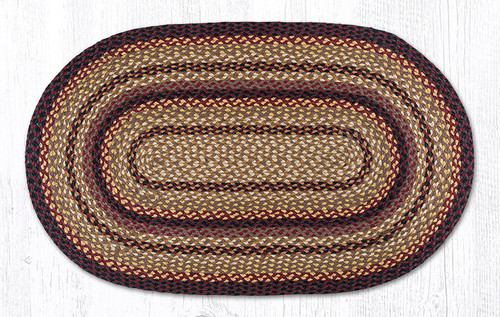 Earth Rugs C-371 Black Cherry / Chocolate / Cream Oval Braided Rug 27" x 45" Main image