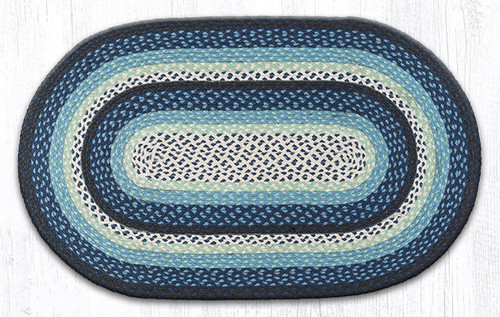 Earth Rugs C-312 Blueberry / Cream Oval Braided Rug 27" x 45" Main image