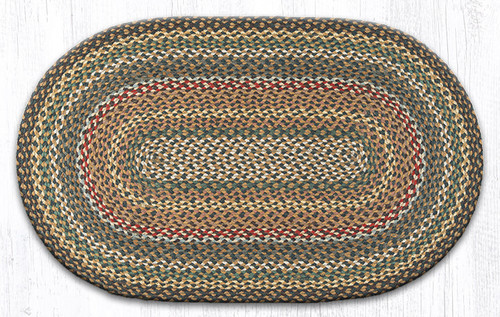 Earth Rugs C-51 Fir / Ivory Oval Braided Rug 27" x 45" Main image