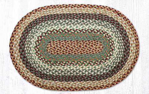 Earth Rugs C-413 Buttermilk / Cranberry Oval Braided Rug 20" x 30" Main image