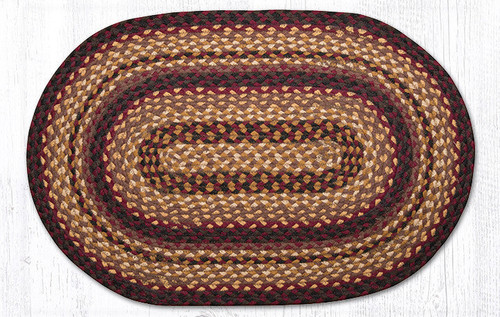 Earth Rugs C-371 Black Cherry / Chocolate / Cream Oval Braided Rug 20" x 30" Main image