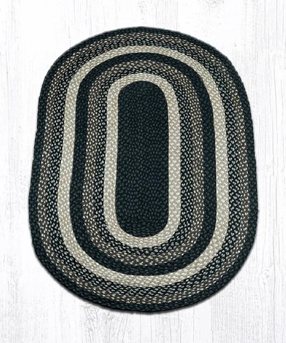 Earth Rugs C-313 Mocha / Frappuccino Oval Braided Rug 3 Feet x 5 Feet Main image