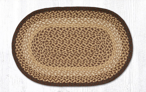 Earth Rugs C-17 Chocolate / Natural Oval Braided Rug 20" x 30" Main image