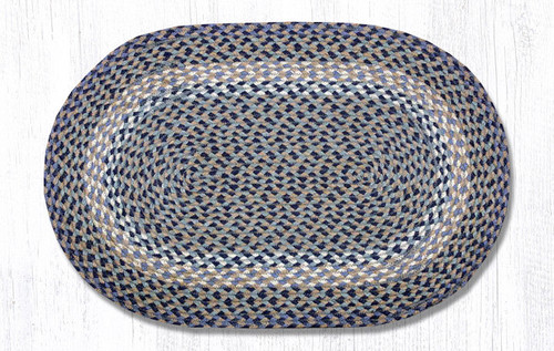Earth Rugs C-05 Blue / Natural Oval Braided Rug 20" x 30" Main image