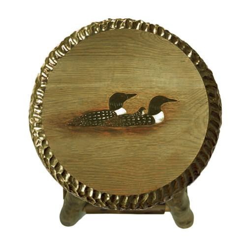 Rustic Handcrafted Wooden Carved Loon Bar Stool 24 in. Main image