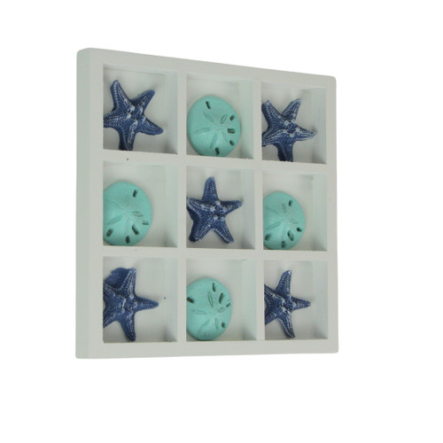 Blue Sand Dollar and Starfish Tic-Tac-Toe Game – Beach-Themed Accent Piece Additional image