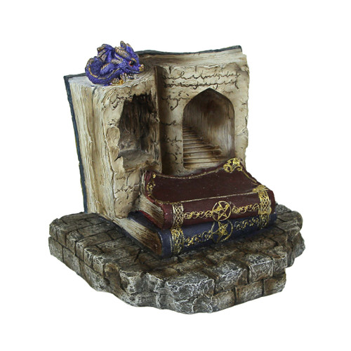 Resin Magic Book LED Sculpture Decorative Accent Light Resting Dragon Figurine Additional image