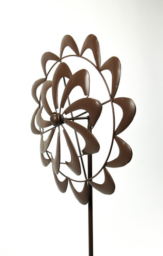 Aged Copper Finish Kaleidoscope Twirler Kinetic Wind Spinner Garden Stake Additional image