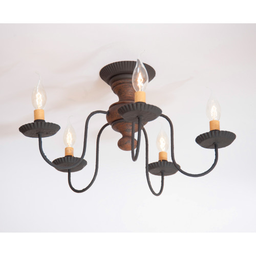 Irvin's Country Tinware Thorndale Ceiling Light in Hartford Pumpkin Additional image