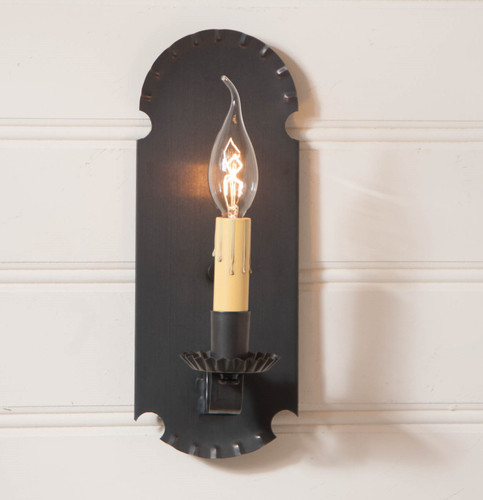 Irvins Country Tinware Apothecary Sconce in Kettle Black Additional image