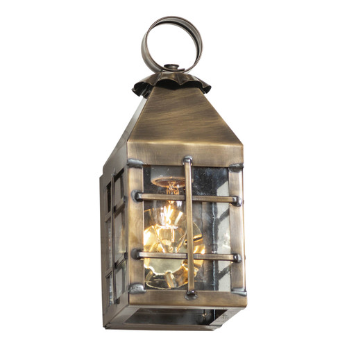 Small Barn Outdoor Wall Light in Brass - 1 Light - Tinware Main image