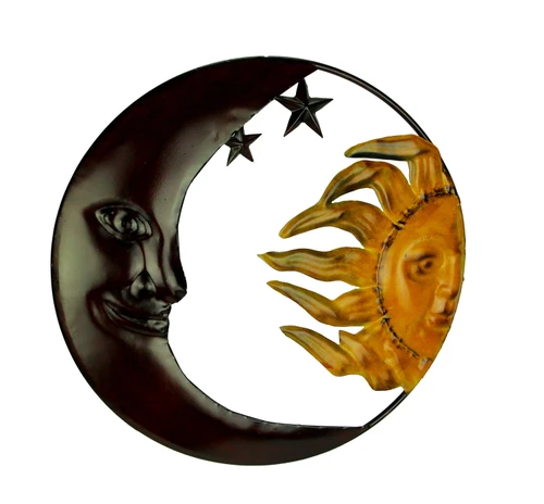 Metal Art Celestial Sun and Moon Indoor Outdoor Wall Decor Main image