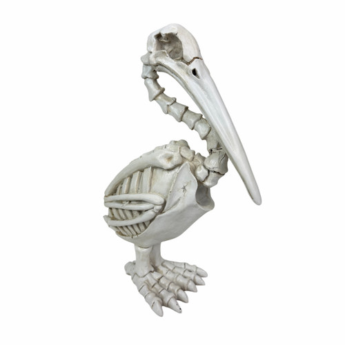 Pelican Skeleton Statue White Distressed Resin Gothic Tabletop Decor 11.5 Inch Main image