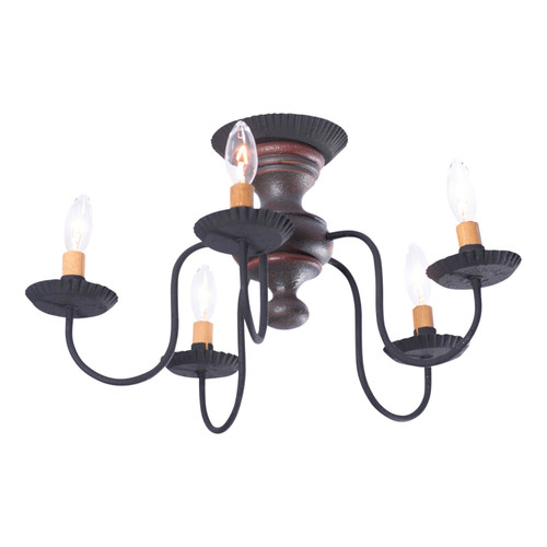 Irvin's Country Tinware Thorndale Ceiling Light in Espresso with Salem Brick Main image