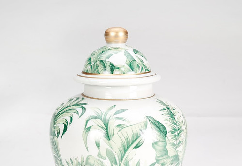 AAI Tropical Leaf Ginger Jar, Green Additional image