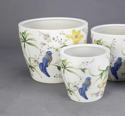 AA Importing Birds and Flowers Set of 4 Planters Additional image