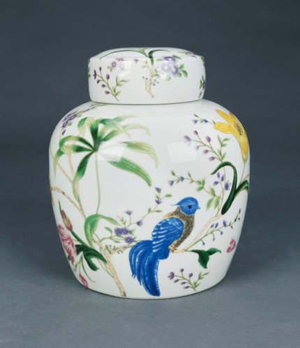 AA Importing Birds and Flowers Round Ginger Jar with Lid Main image