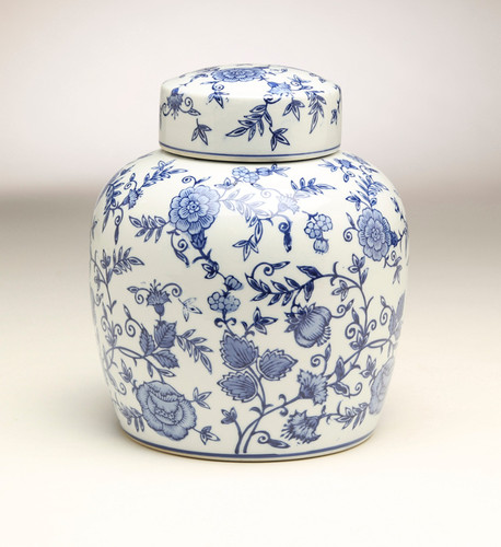 AA Importing 59953 9 Inch Blue & White Ginger Jar Main image