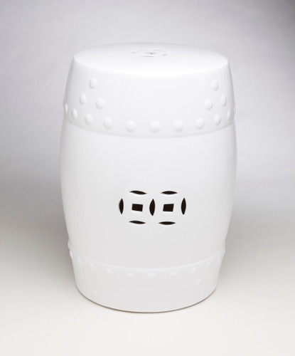 AA Importing 59852-WH White Finish Ceramic Garden Stool Main image