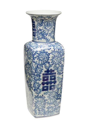AA Importing 59774 17 Inch Square Antiqued Pale Green And Blue Vase Main image