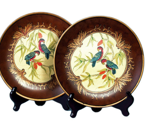 Pair of 10 Inch Diameter Parrot Decorative Plates Additional image